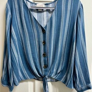 Blue Striped Women's Top